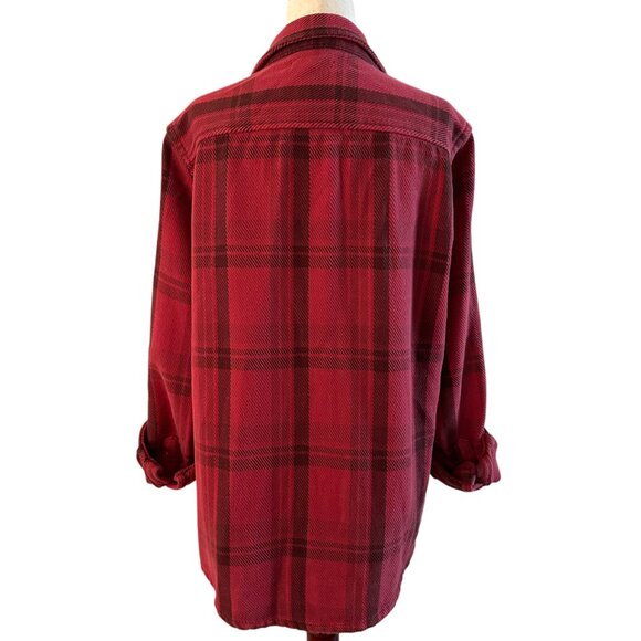 Outerknown Women's Blanket Shirt I Dusty Red Cusco Plaid I M/L - Picture 4 of 7